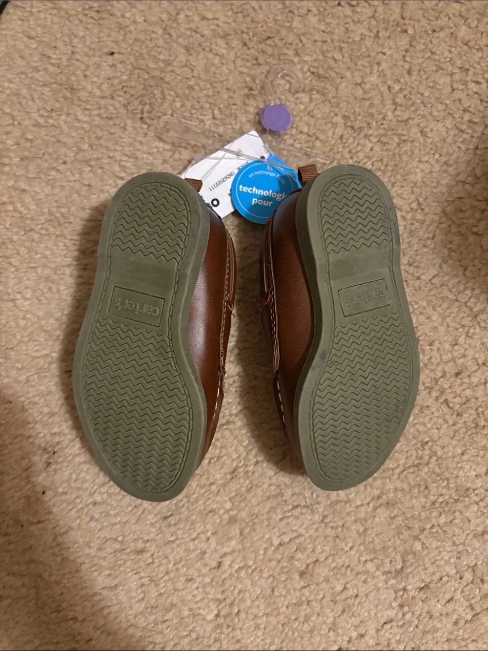 Carter's Toddler Boys' Brown Leather Moccasin Boat Shoes NWT SZ 6